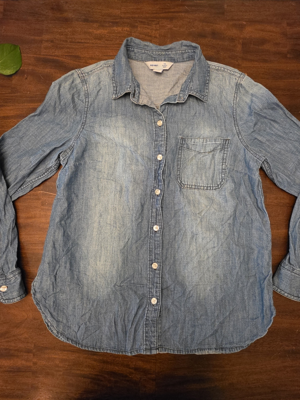 Old Navy Light Blue Denim Button-Down Shirt